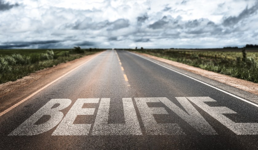 Believe-written-on-rural-road
