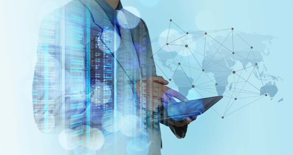 Double-exposure-of-businessman-working-with-new-modern-computer-show-social-network-structure-and-bokeh-exposure