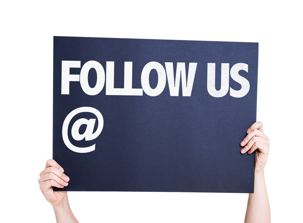 Follow-Us-with-a-copy-space-card-isolated-on-white