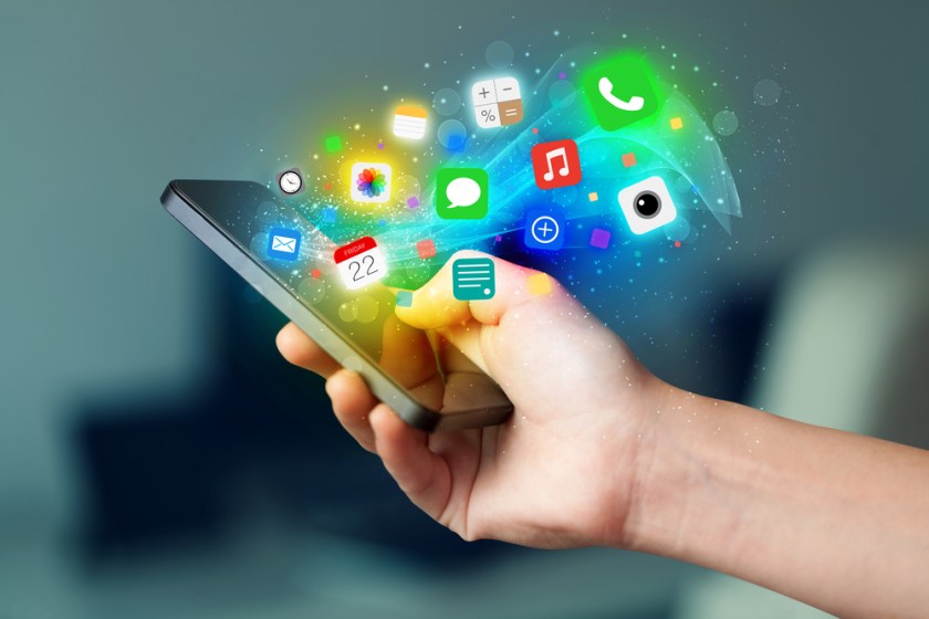 Hand-holding-smartphone-with-colorful-app-icons-concept
