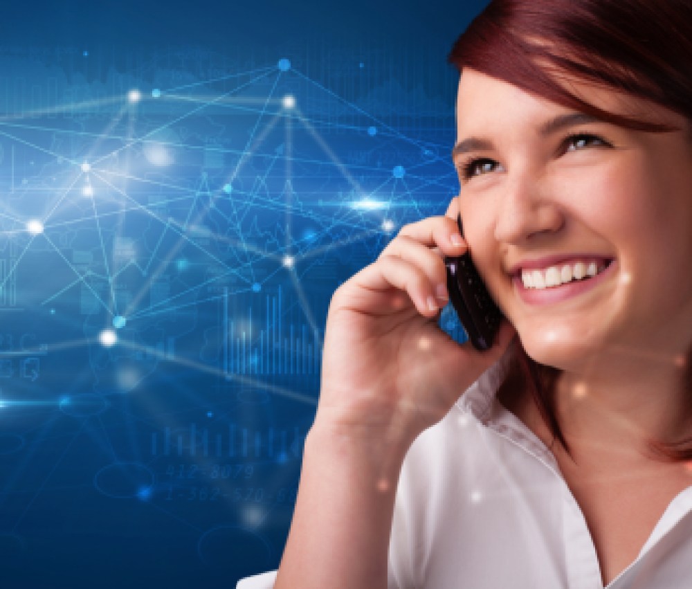 Person-talking-on-the-phone-with-networking-concept