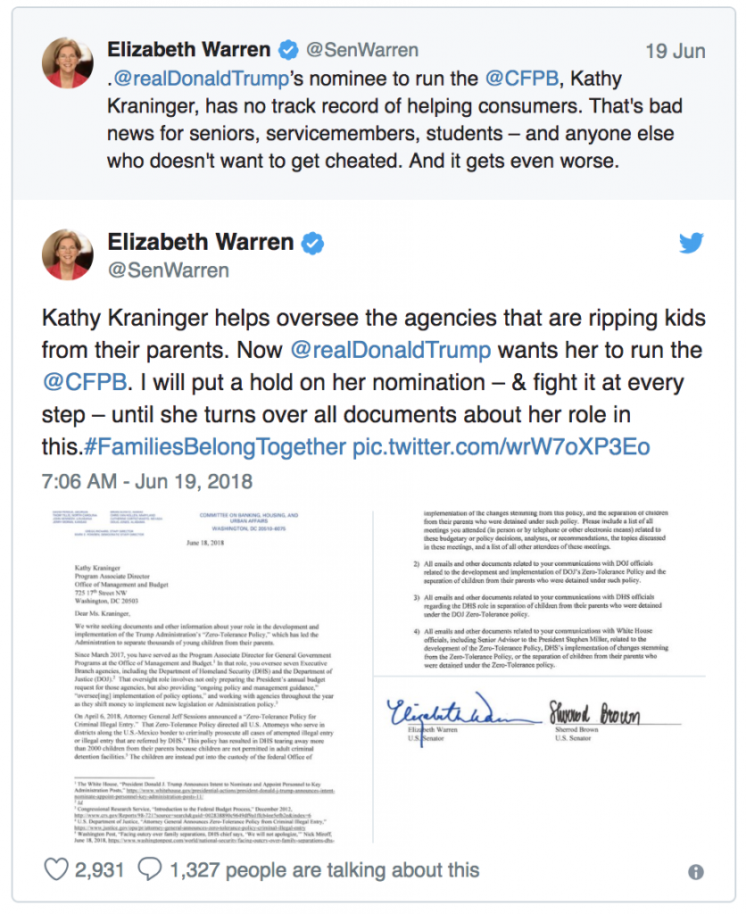 CFPB Director Nominee Kathy Kraninger