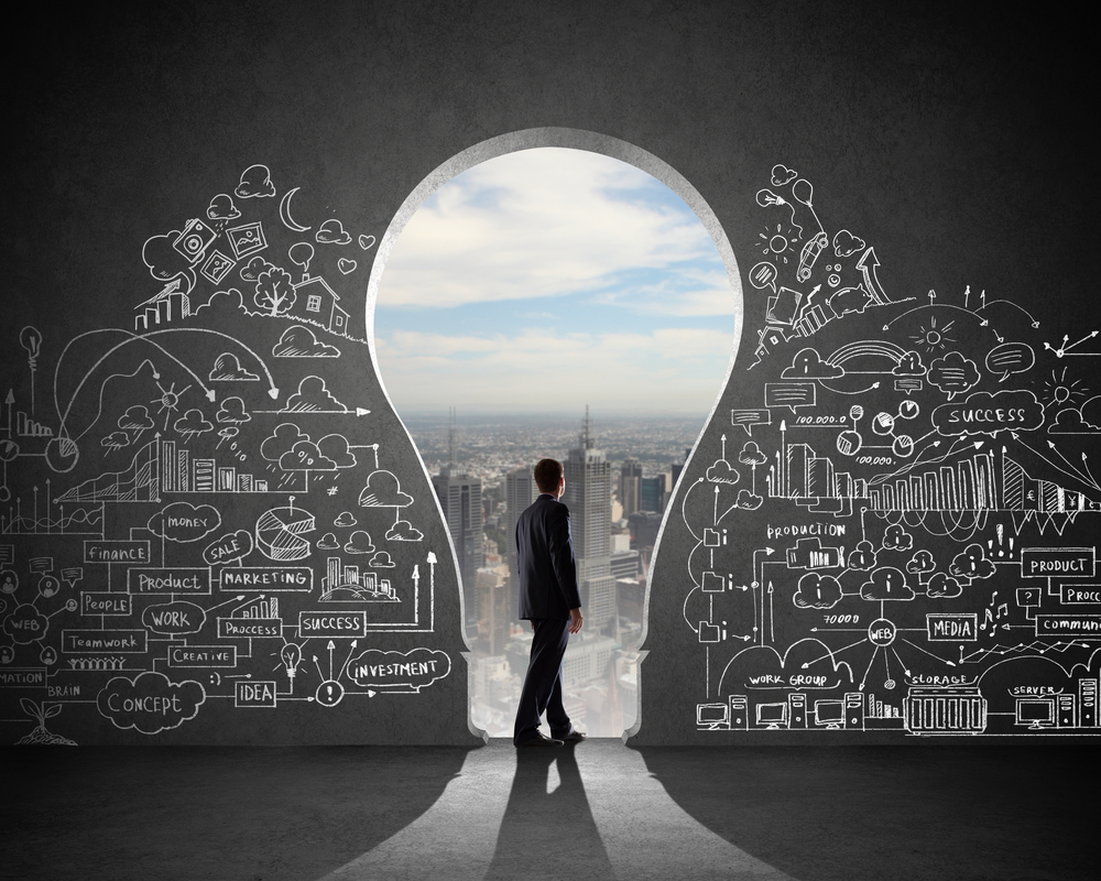 Silhouette-of-businessman-against-black-wall.-Idea-concept
