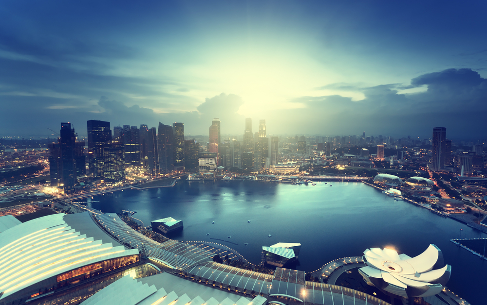 Singapore-city-in-sunset-time
