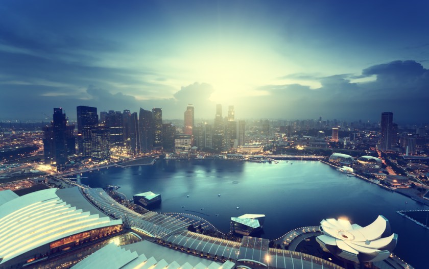 Singapore-city-in-sunset-time