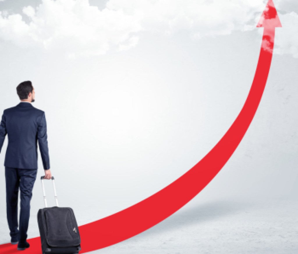 Business-man-on-red-carper-arrow