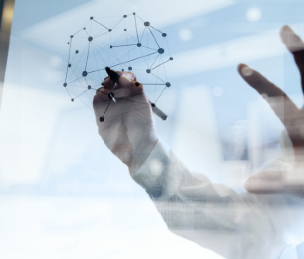 Double,Exposure,Of,Businessman,Working,With,New,Modern,Computer,Show