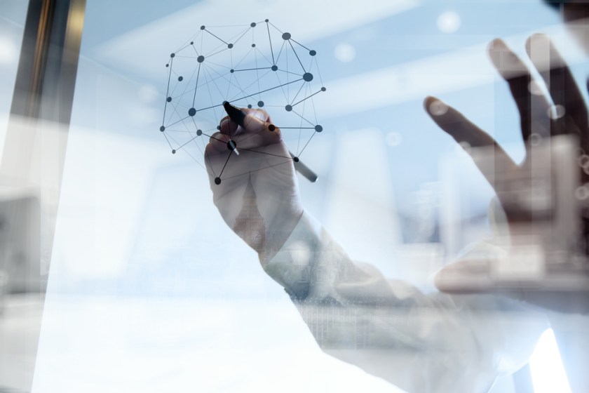 Double,Exposure,Of,Businessman,Working,With,New,Modern,Computer,Show