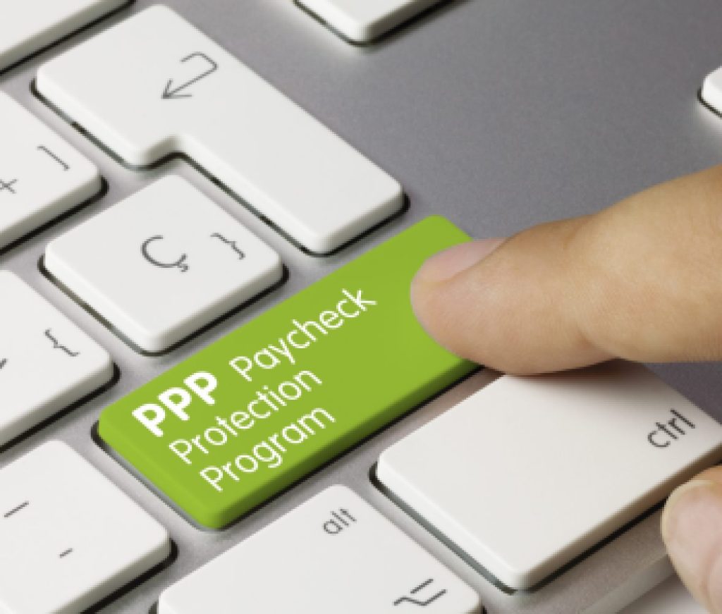 PPP Paycheck Protection Program - Inscription on Green Keyboard Key.