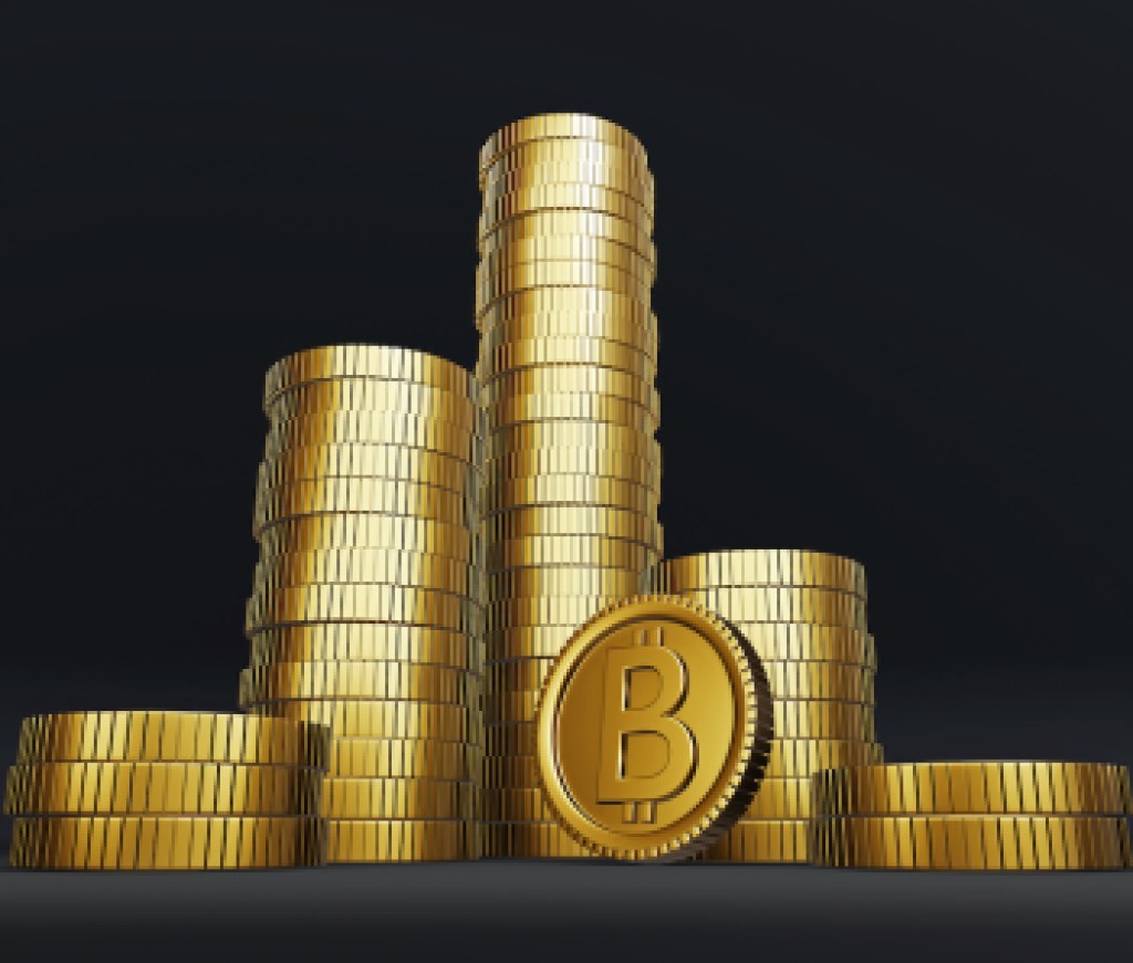 Bitcoin Investment Investing Coin Stacking Savings NFT Cryptocurrency Defi Blockchain NFT Digital Innovative Wealth Wealthy Gold Golden Coin Ethereum Growth Gain Banking