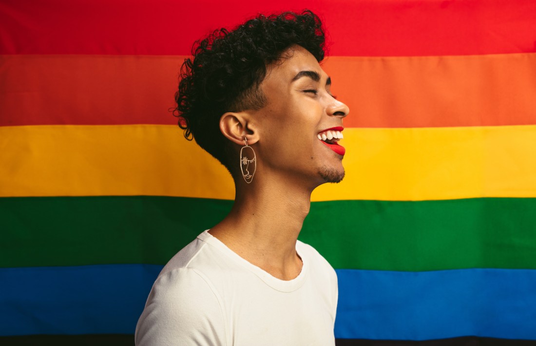 Transgender male with makeup