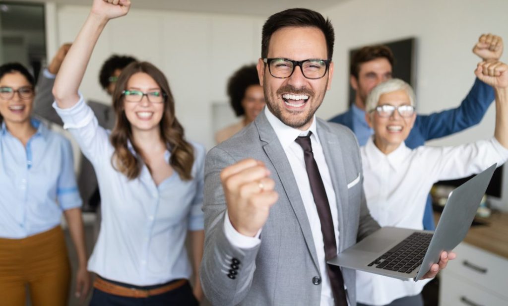 Successful business group of people at work in office